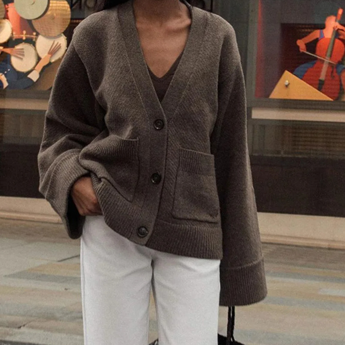V Neck Button Cardigan – Casual Knitted Jumper