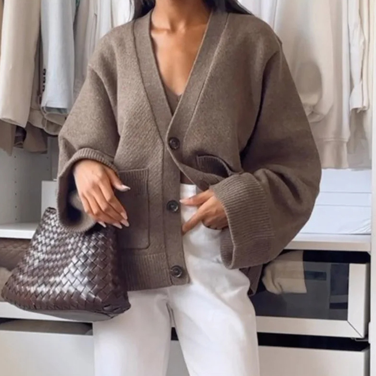 V Neck Button Cardigan – Casual Knitted Jumper