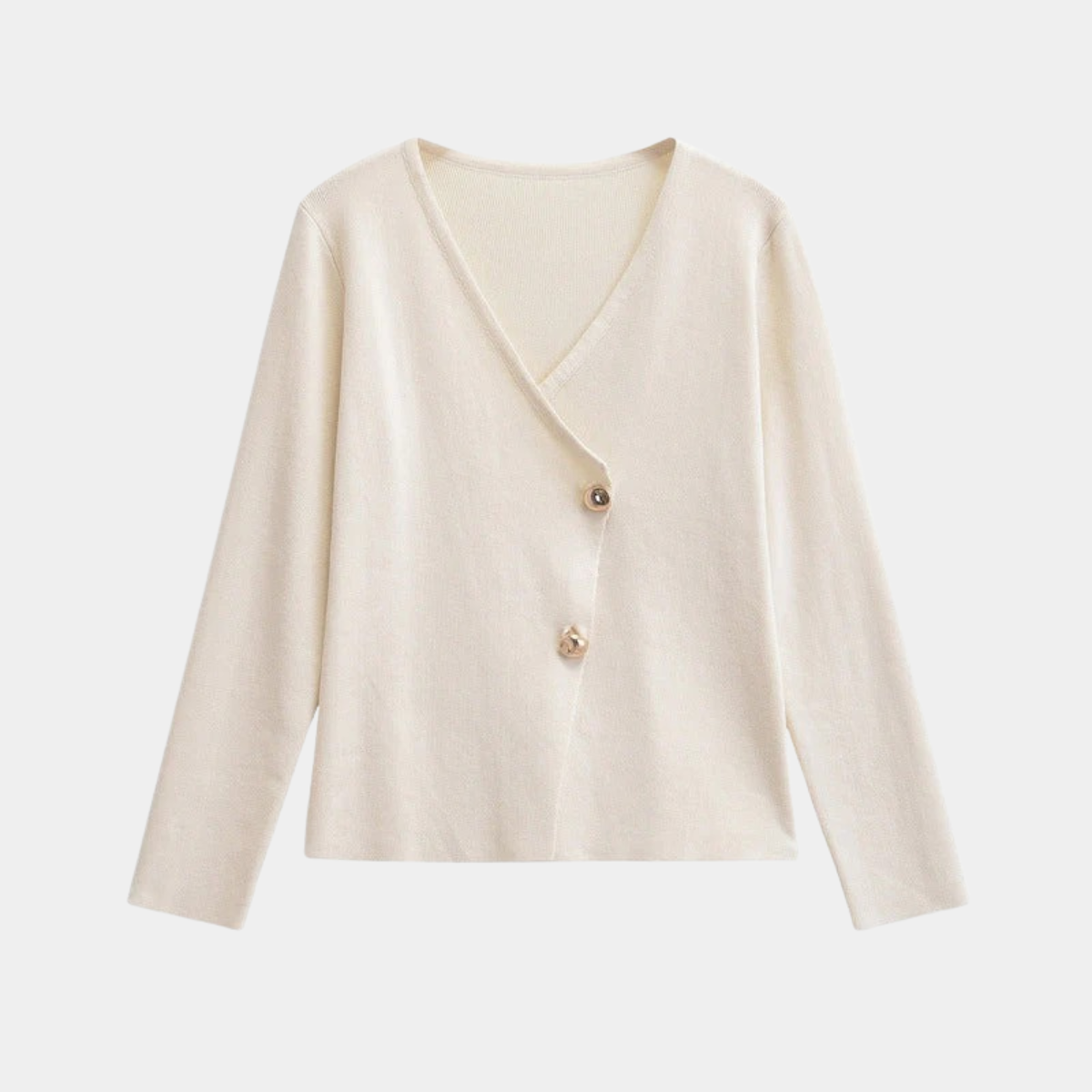 Asymmetric Button Cardigan – Casual Knitwear