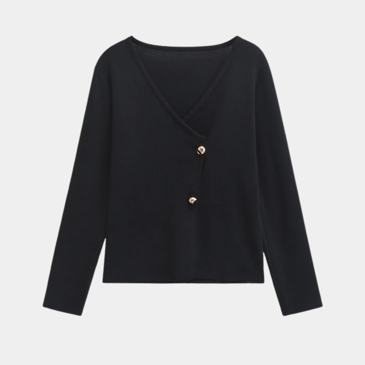Asymmetric Button Cardigan – Casual Knitwear