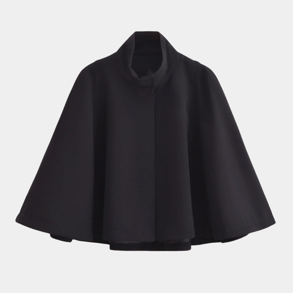 Black Cape Coat – Elegant Swing Cloak Jacket