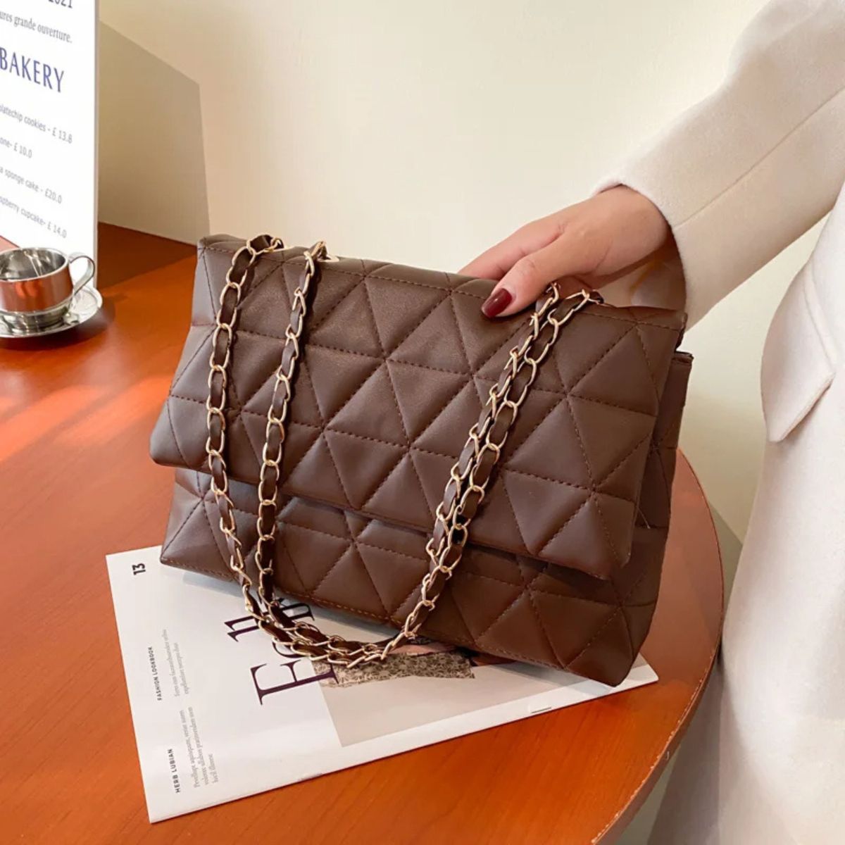 Classic Quilted Leather Bag – Chain Strap Purse