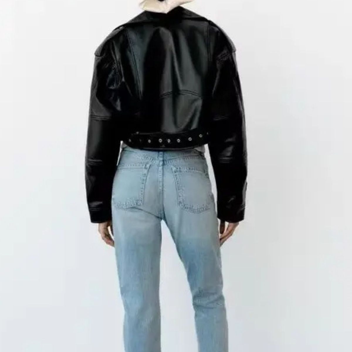 Cropped Vintage Jacket – Stylish Leather Coat