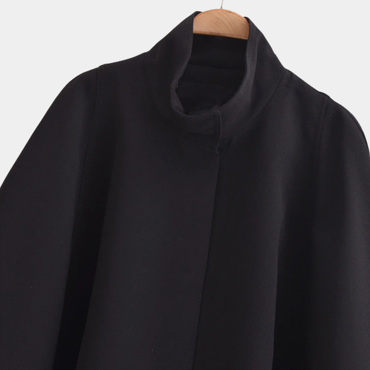 Black Cape Coat – Elegant Swing Cloak Jacket