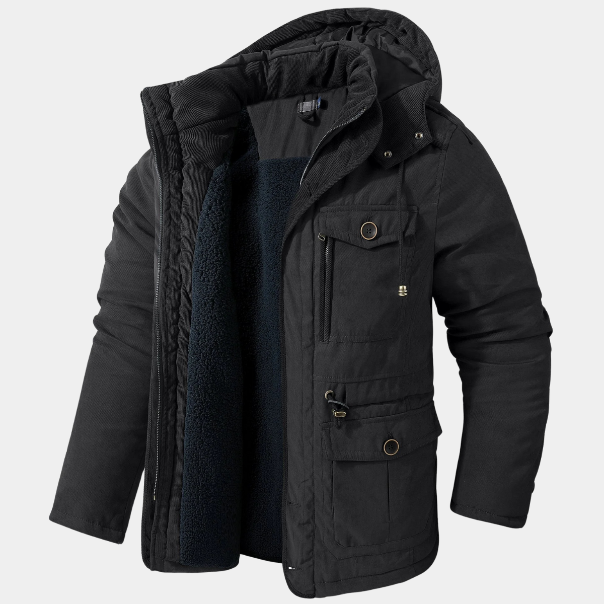 Thermal Parka for Men – Fleece Lined Winter Jacket