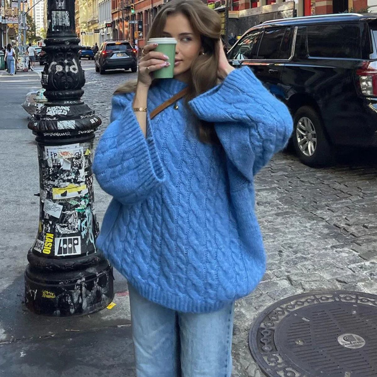 Chunky Knit Sweater – Loose Fit Winter Sweater