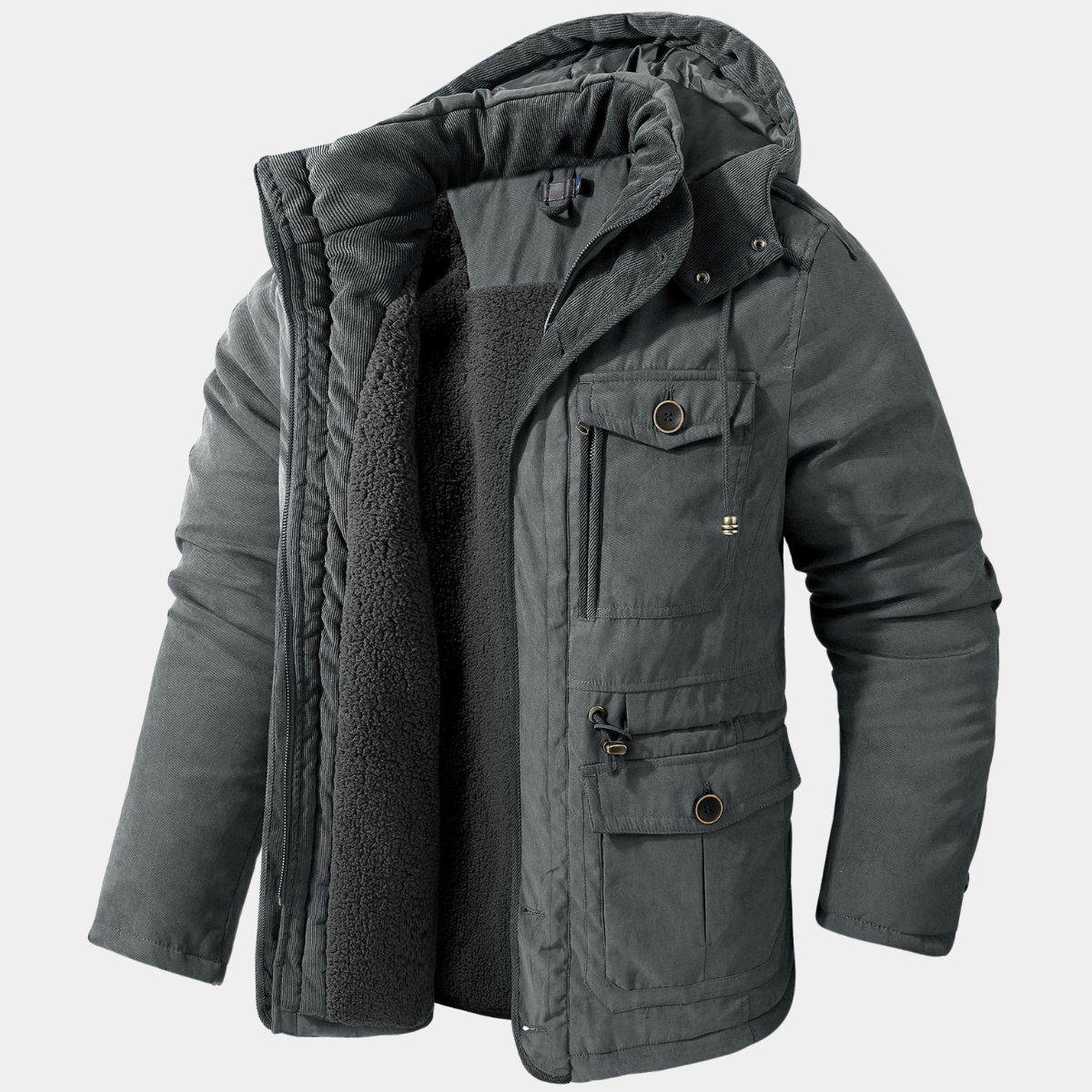 Thermal Parka for Men – Fleece Lined Winter Jacket