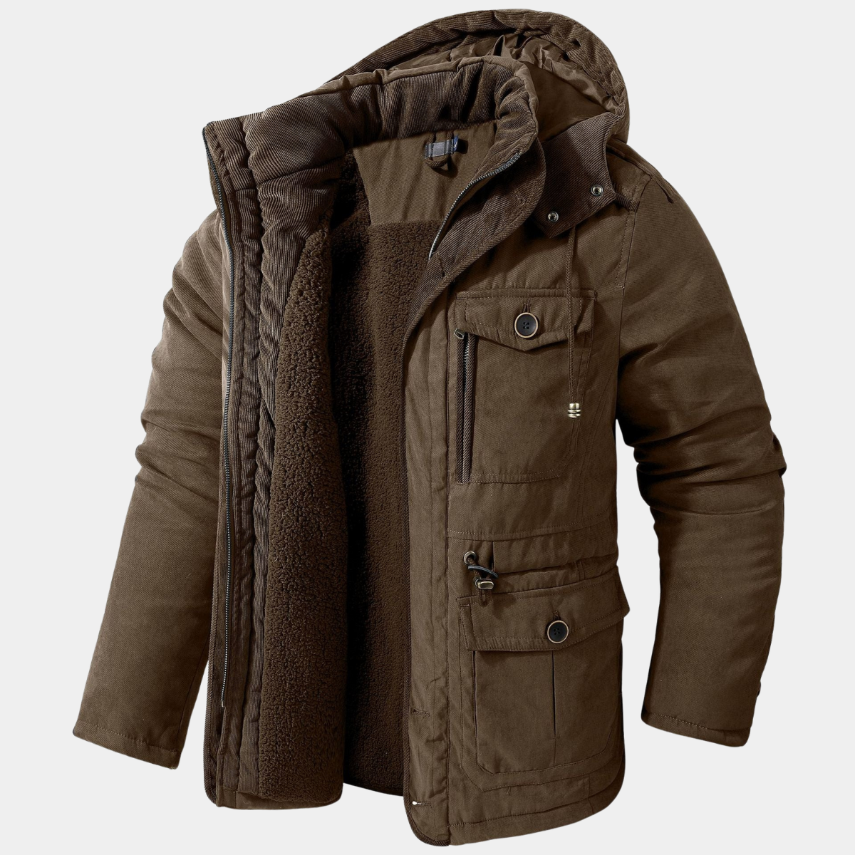 Thermal Parka for Men – Fleece Lined Winter Jacket