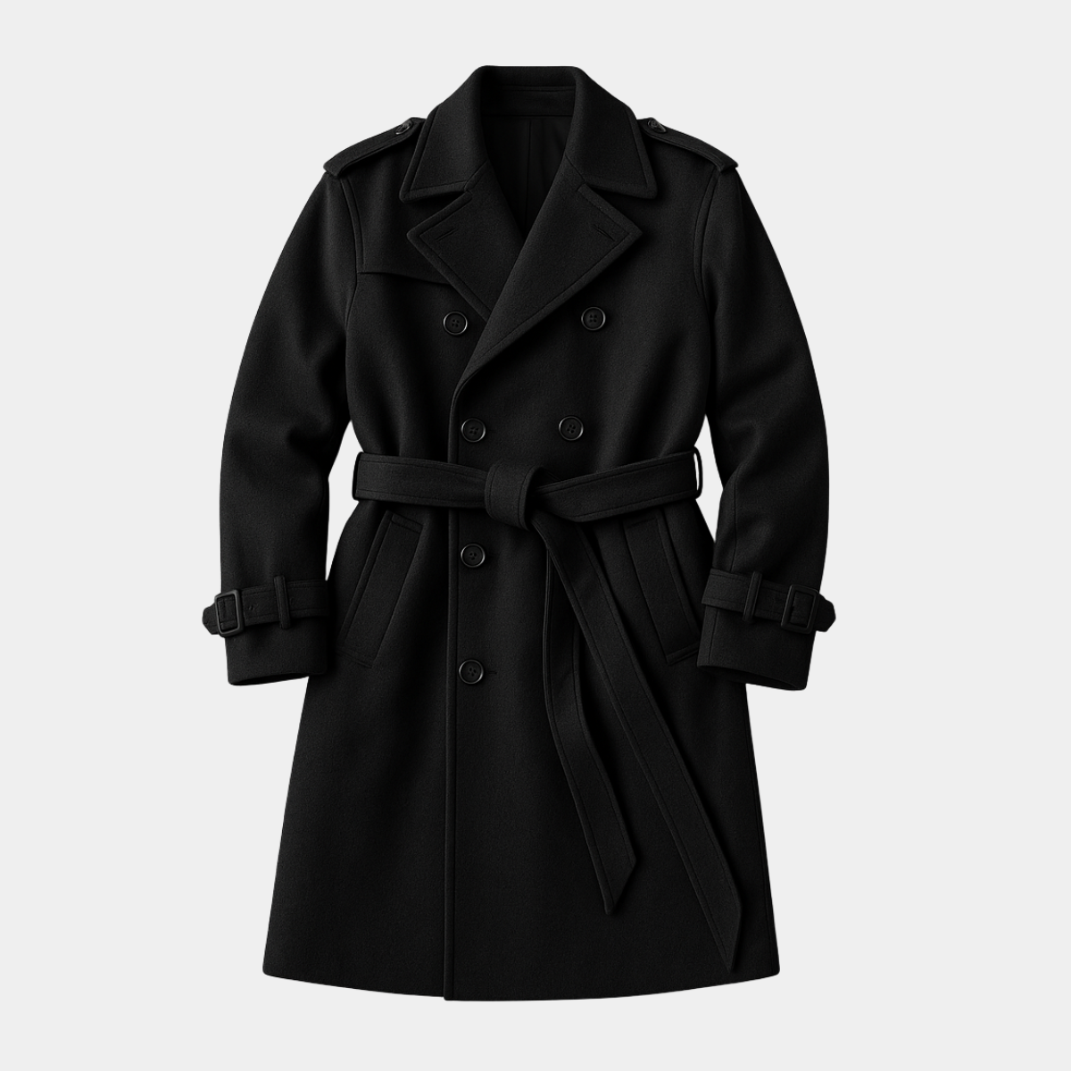 Long Wool Coat – Double Breasted Winter Trench Coat