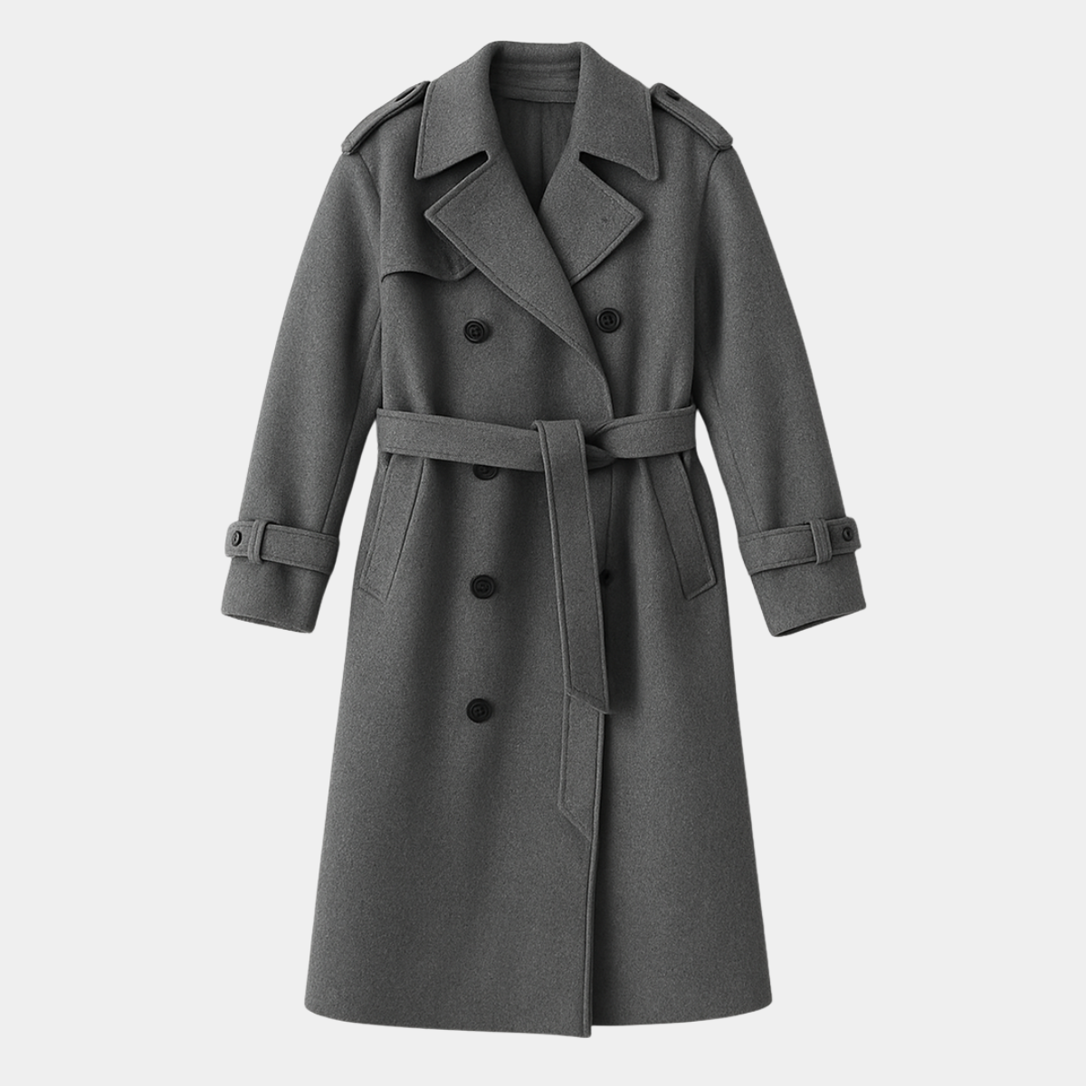 Long Wool Coat – Double Breasted Winter Trench Coat