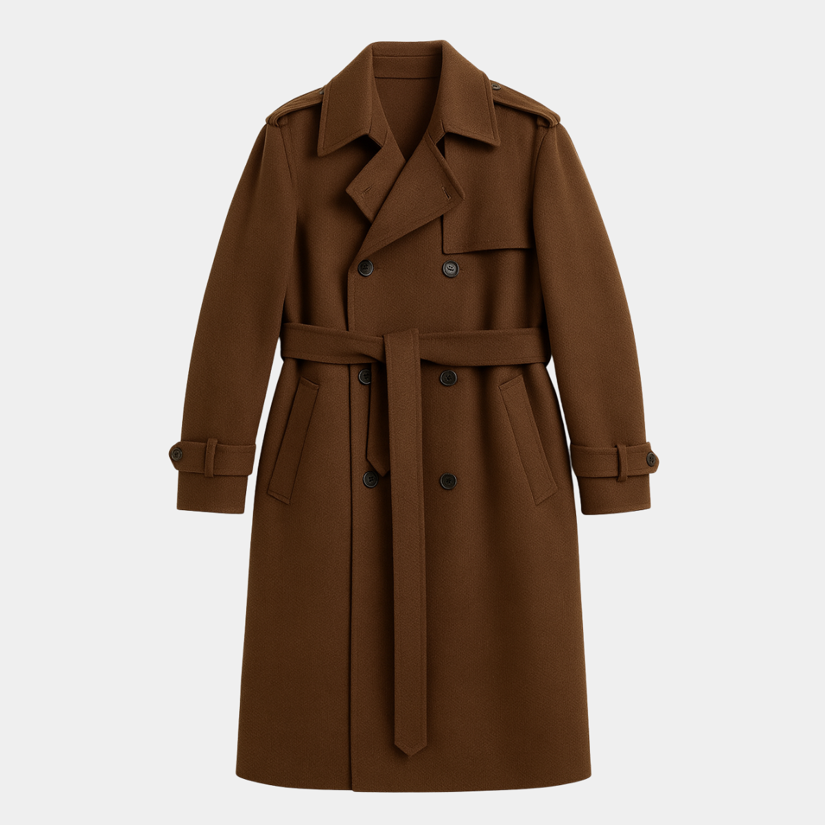 Long Wool Coat – Double Breasted Winter Trench Coat