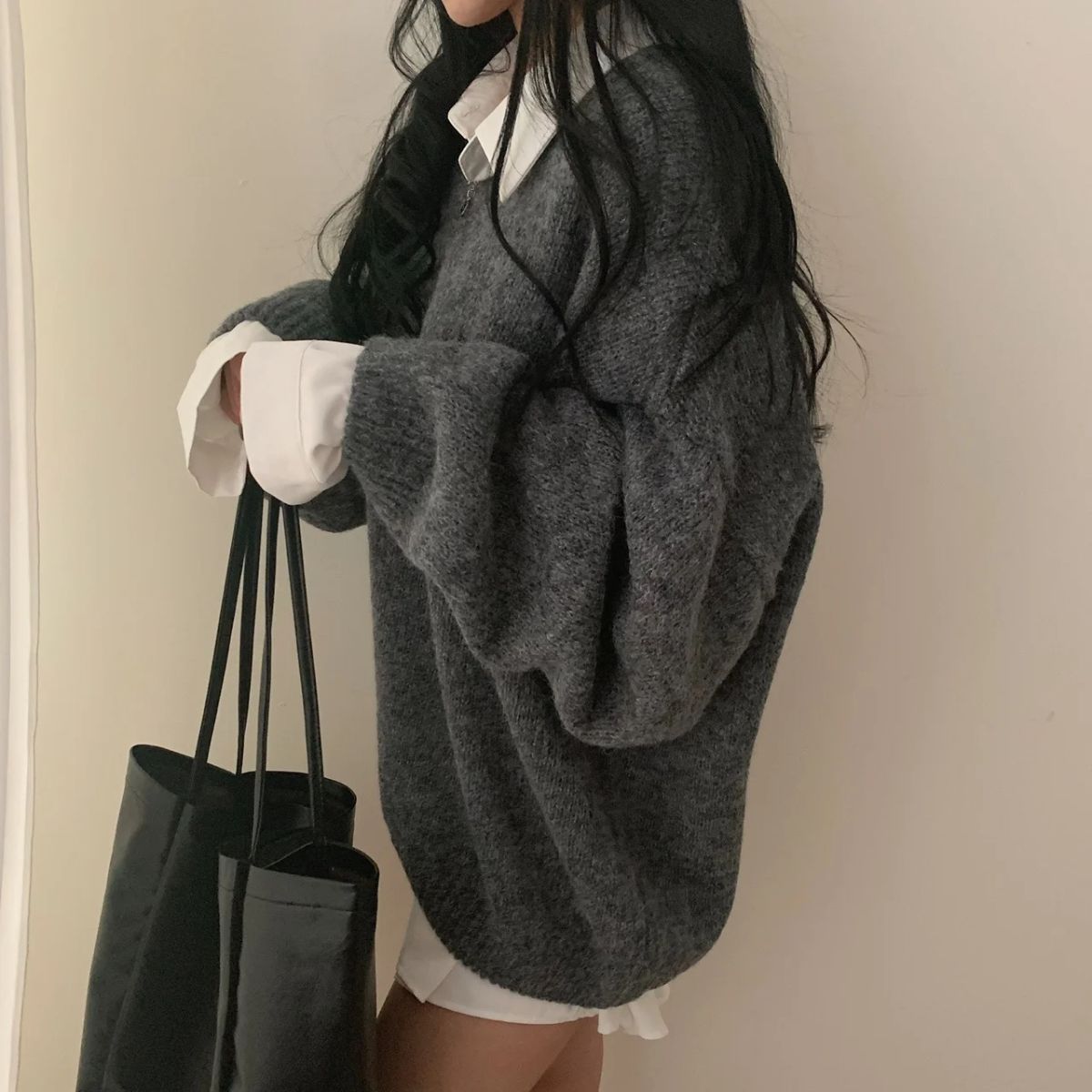 Trendy Oversized Cashmere Jumper – Warm Knit Sweater