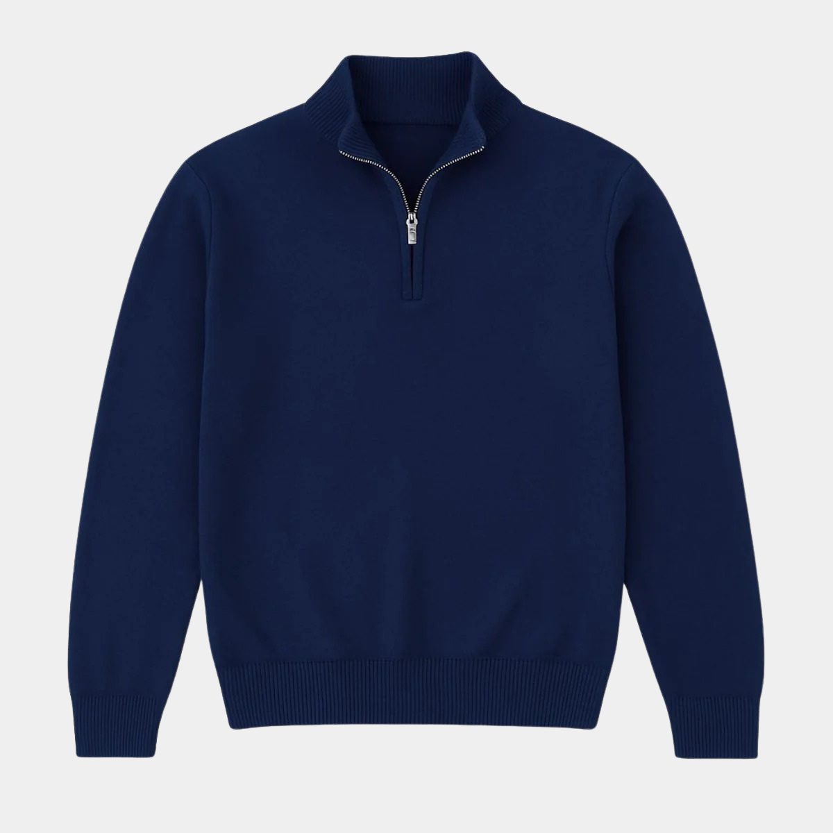 Casual Quarter Zip Knitted Jumper – Slim Fit Pullover