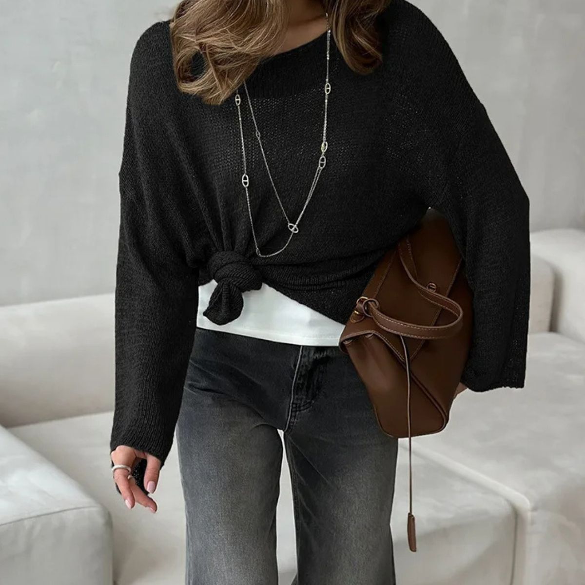 Trendy Loose Cotton Jumper – Lightweight Sweater