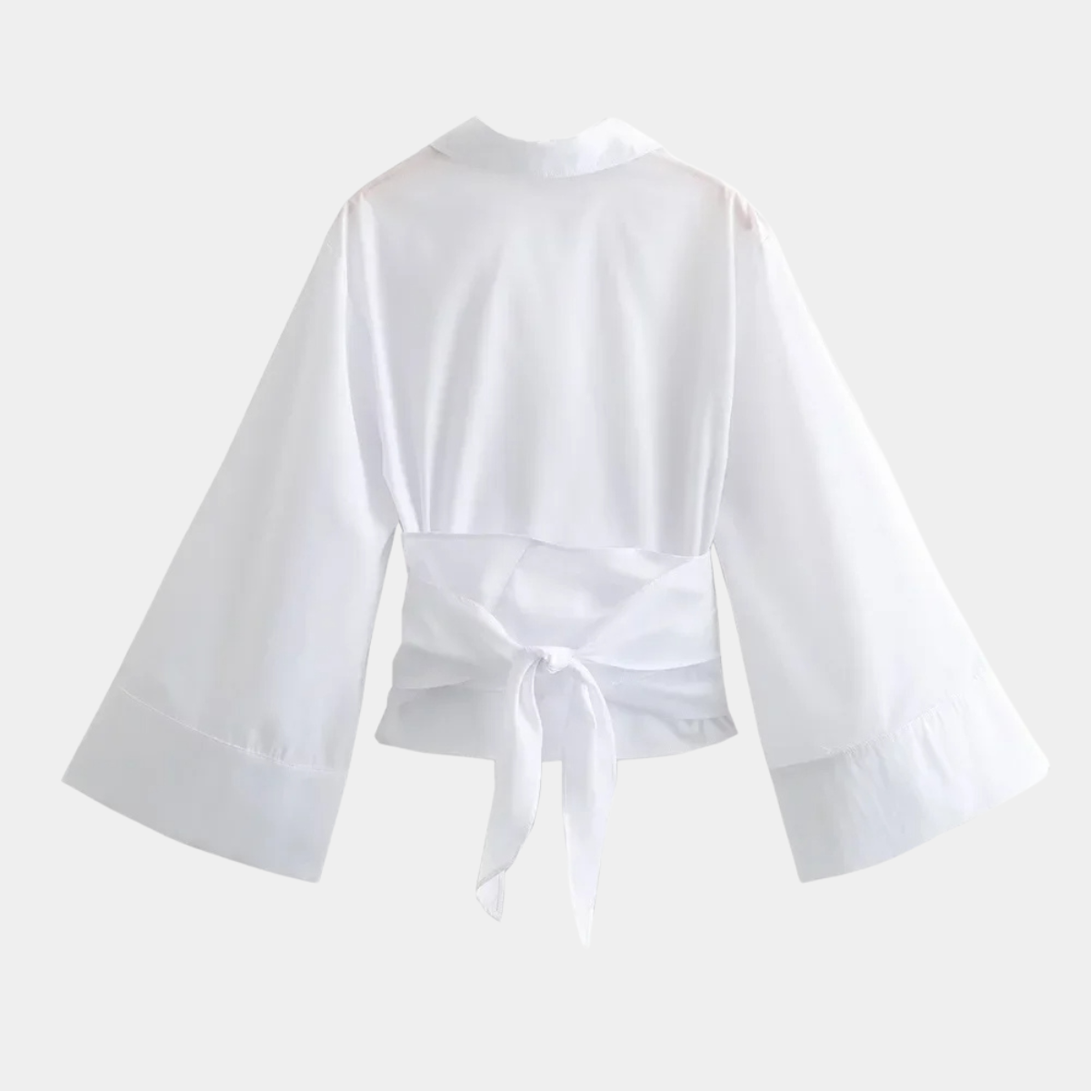 Wrap Tie Blouse – Elegant Long Sleeve Shirt Top