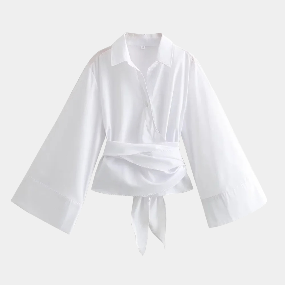 Wrap Tie Blouse – Elegant Long Sleeve Shirt Top