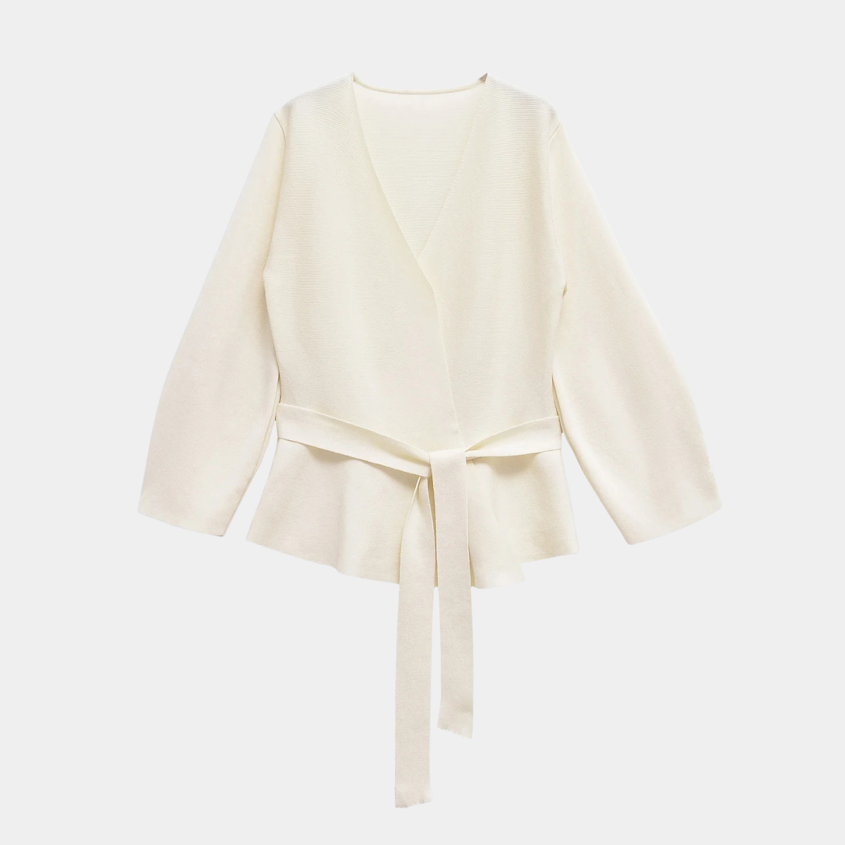 V Neck Blouse with Tie Waist – Elegant Long Sleeve Top