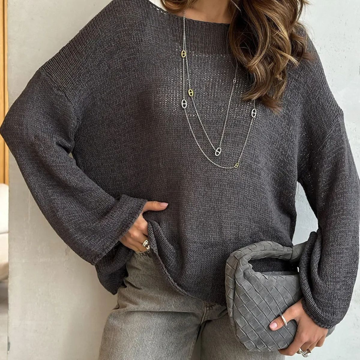 Trendy Loose Cotton Jumper – Lightweight Sweater