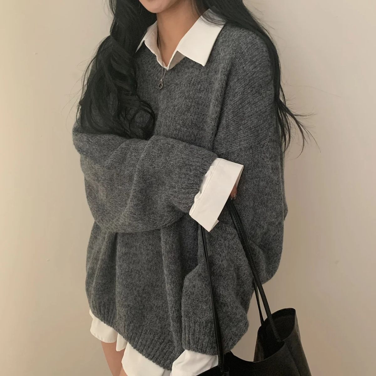 Trendy Oversized Cashmere Jumper – Warm Knit Sweater