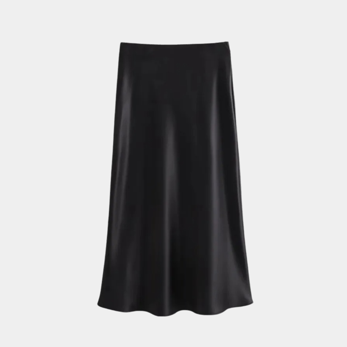 Ivory Satin High Waist Skirt