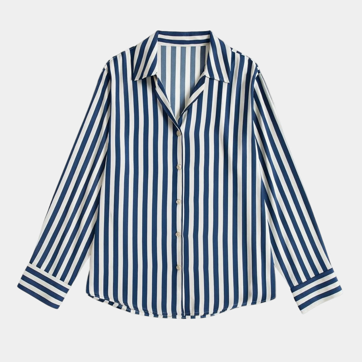 Women's Striped Button-Up Shirt - Relaxed Fit