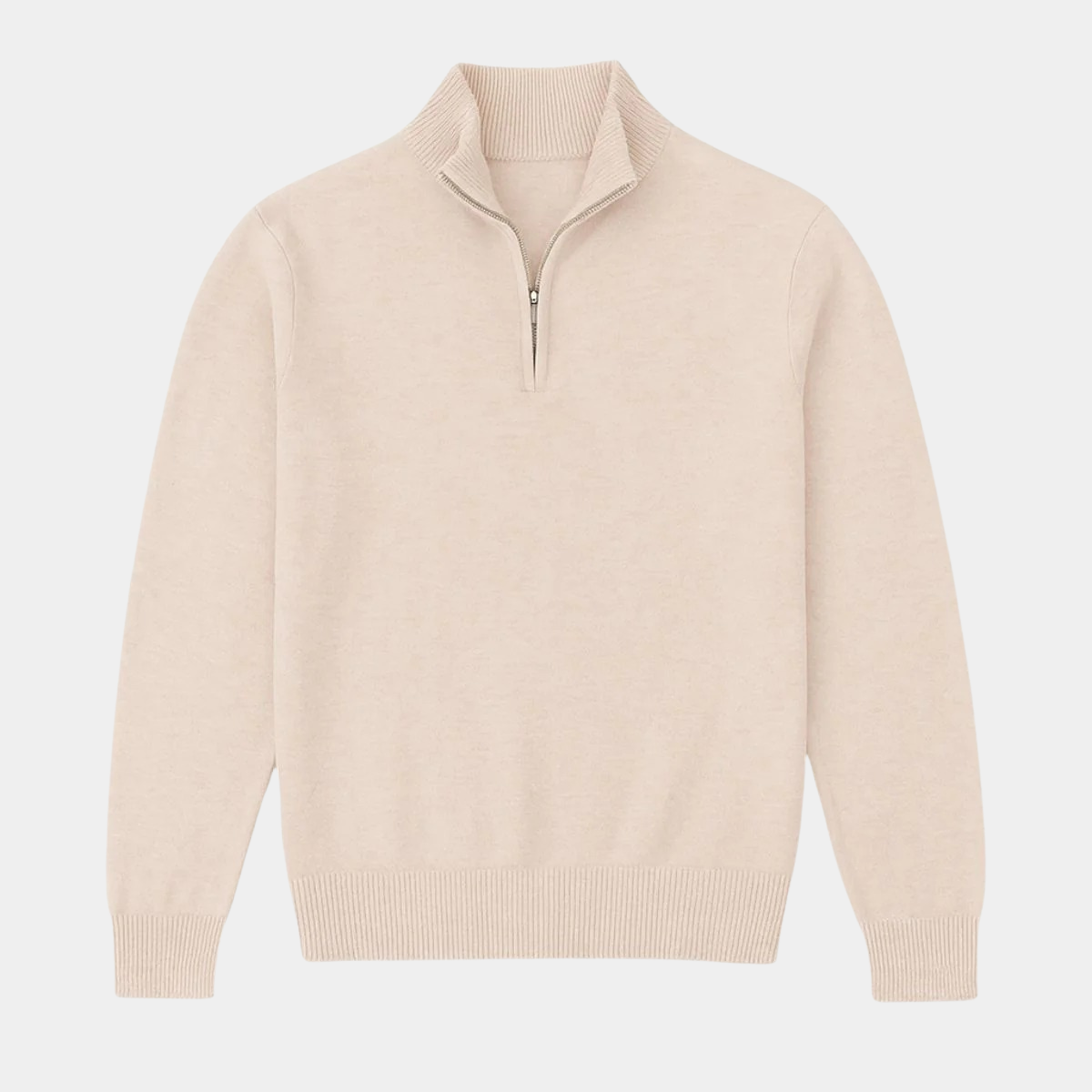 Casual Quarter Zip Knitted Jumper – Slim Fit Pullover
