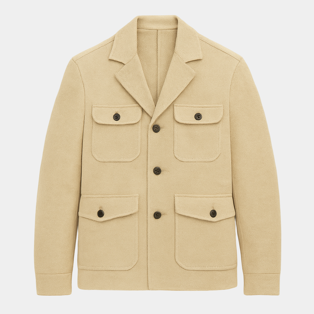 Tweed Men's Blazer – Vintage Wool Jacket with Pockets