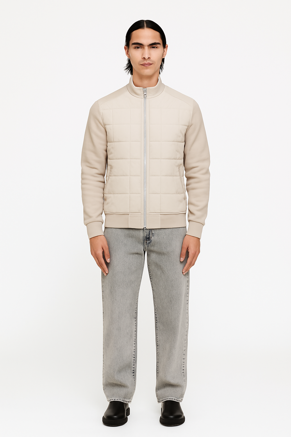 Quilted Bomber Jacket – Lightweight Zipped Coat