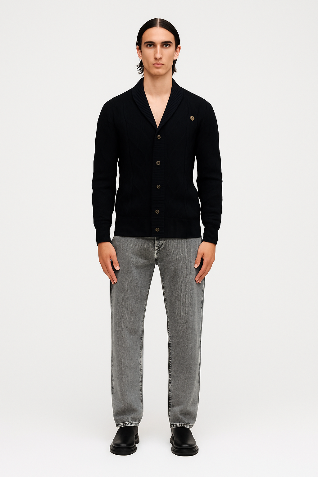 Knitted Cardigan – Button Up V-Neck Jumper