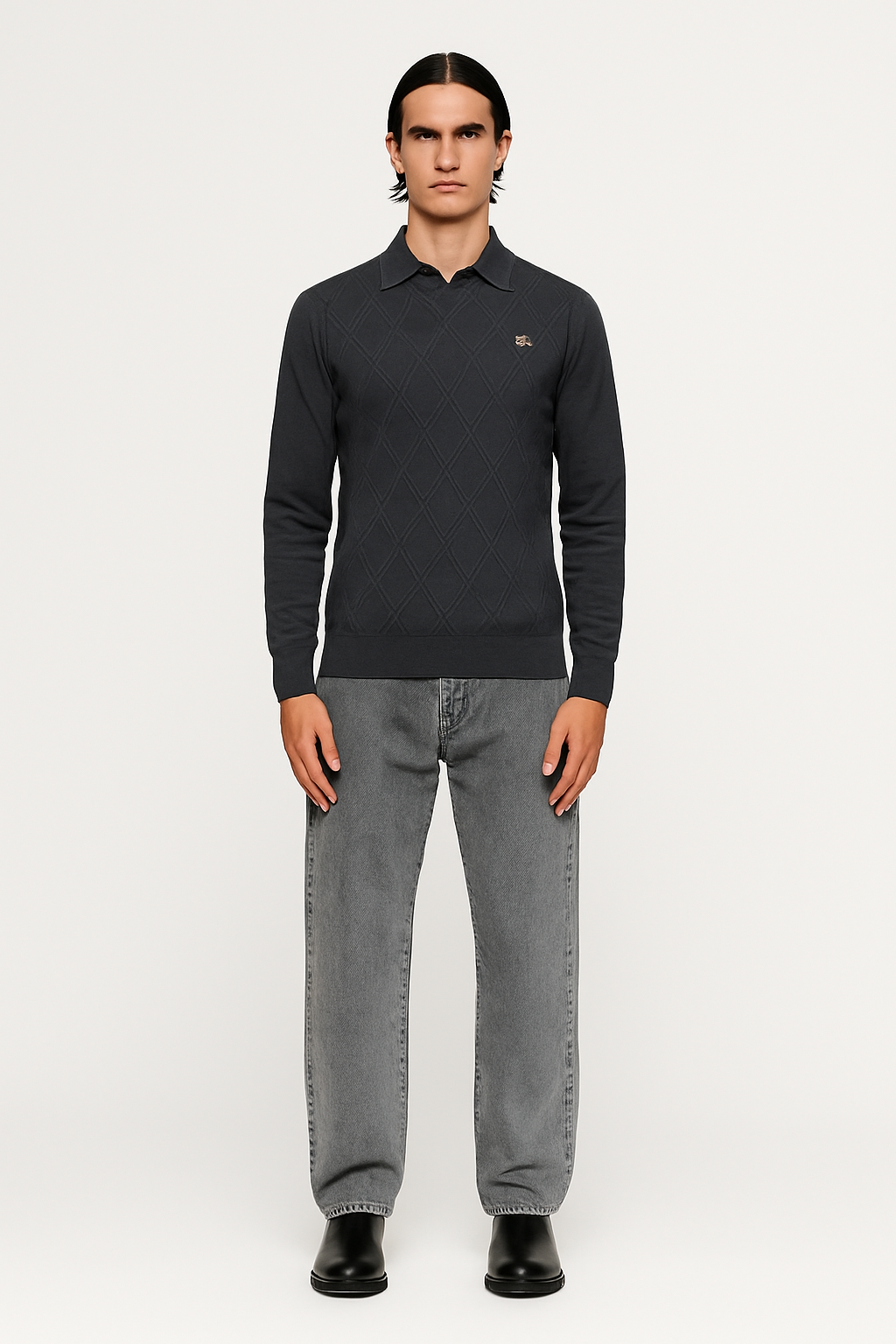 Knitted Polo Sweater – Lightweight Casual Jumper
