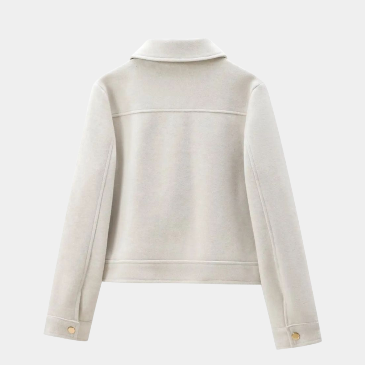 Short Jacket from Wool – Casual Zip Up Coat with Pockets for Women