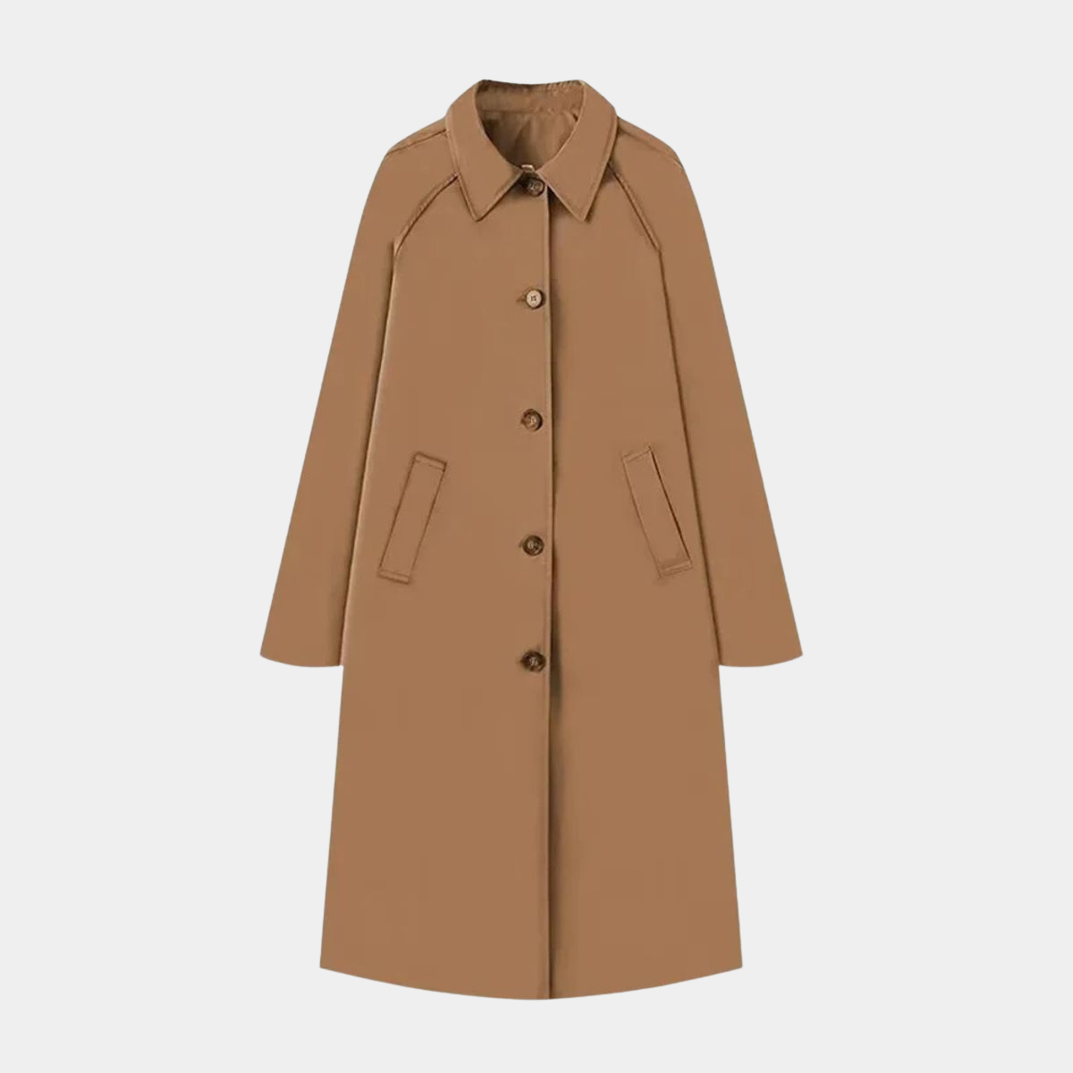 Long Trench Coat – Classic Checked Lining Overcoat