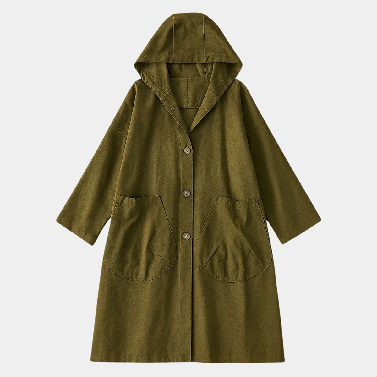 Oversized Hooded Trench Coat – Lightweight Jacket with Pockets