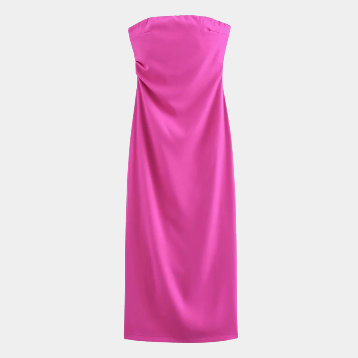 Strapless Midi Dress – Elegant Bodycon Evening Party Dress