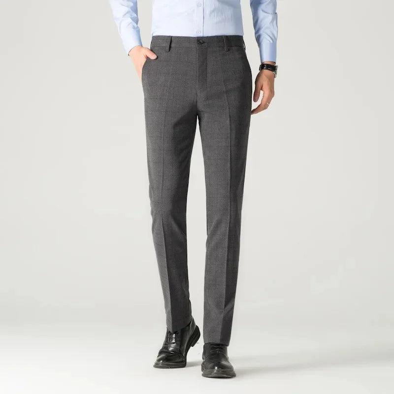 Checkered Formal Trousers – Slim Fit Business Pants