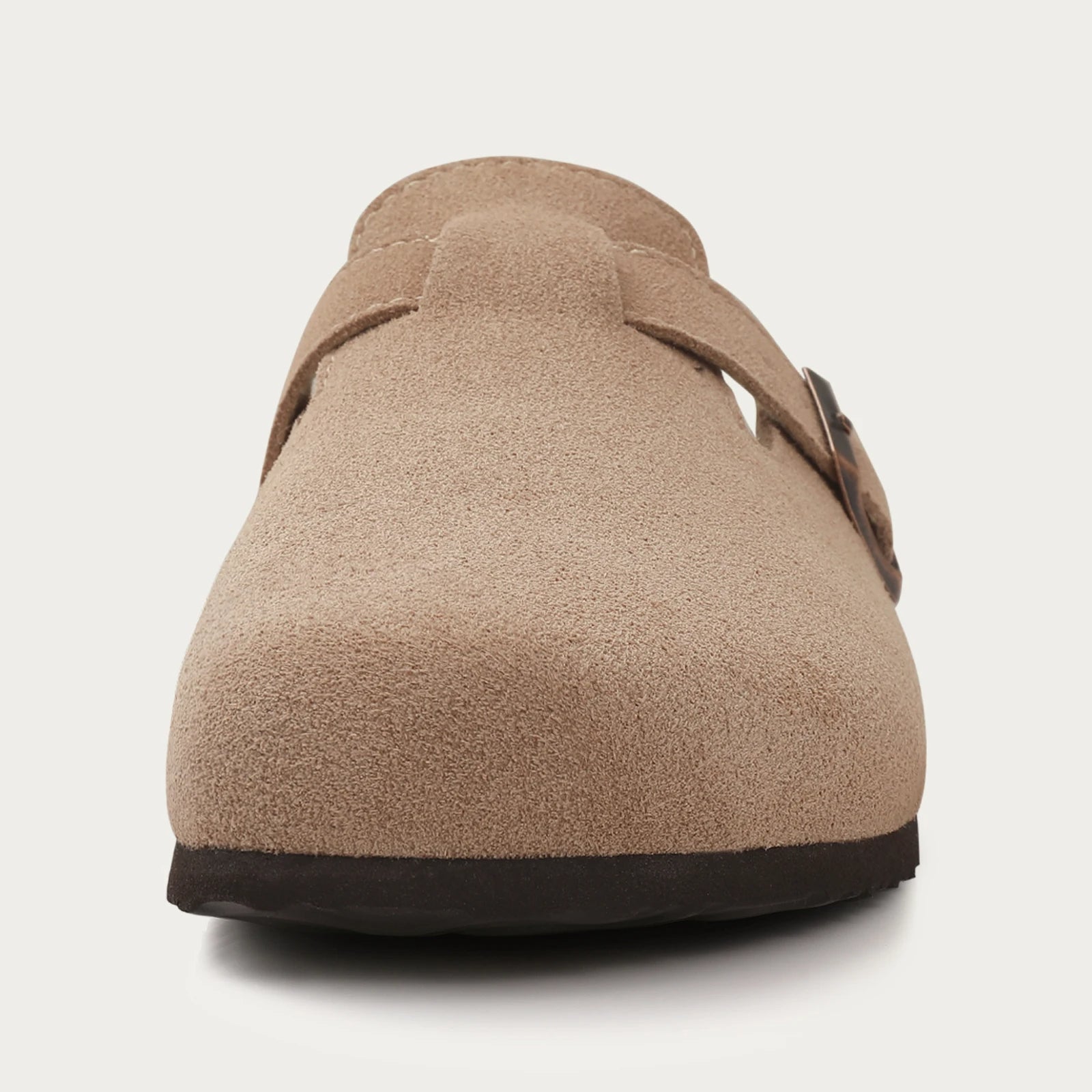 Suede Clog Slippers for Women – Slip-On Mules with Buckle